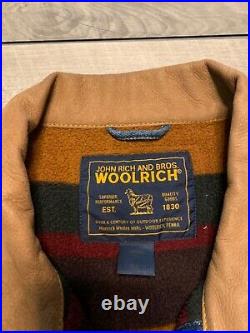 Vintage Woolrich Blanket Lined Denim Jean Barn Trucker Jacket Coat Men's Size XL