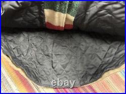Vintage Woolrich Striped Hudson Bay Wool Blanket 5 Button Front Coat Mens Large