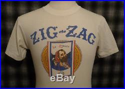 Vintage ZIG ZAG MAN THIN T-SHIRT Small Screen Stars 80s WEED ROLLING PAPER Herb