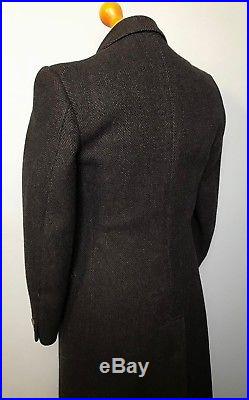 Vintage bespoke 1930's 1940's double breasted grey overcoat size 36