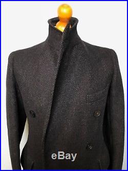 Vintage bespoke 1930's 1940's double breasted grey overcoat size 36