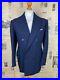 Vintage bespoke 1960’s Savile Row blue double breasted suit size 44