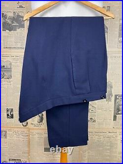 Vintage bespoke 1960's Savile Row blue double breasted suit size 44