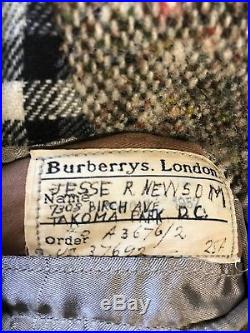 Vintage bespoke Burberry donegal Irish tweed long overcoat size 38