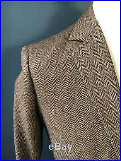 Vintage bespoke Chapman Savile Row 3 three piece tweed suit size 38 40