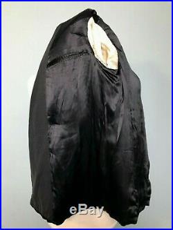 Vintage bespoke black 1930's Savile row smoking jacket size 38