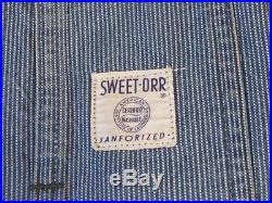 Vintage c 1950s Sweet Orr DENIM Chore Jacket WORKWEAR Railroad Train