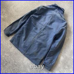 Vintage clothing Le Laboureur French Work Jacket Boro Moleskin Blue S Men