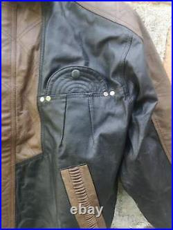 Vintage leather black and brown men's jacket