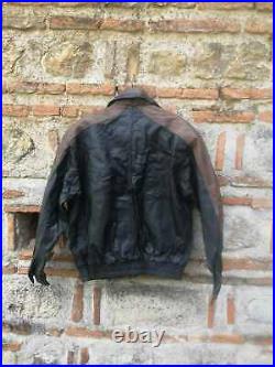 Vintage leather black and brown men's jacket