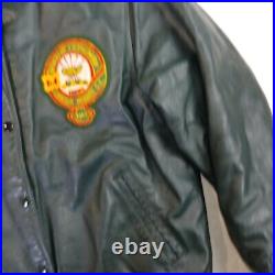Vintage leather jacket 1969 Cameron Heights school gaels M/L Varsity button up
