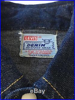 Vintage levis shorthorn sawtooth denim shirt near deadstock condition big E era