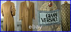 Vintage men's 48 Gianni Versace Alpaca wool overcoat coat shaggy miracle