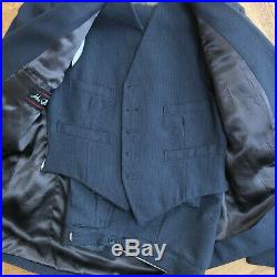 Vintage mens suit 1940s 50s de-mob style button fly size 36-38 3-piece
