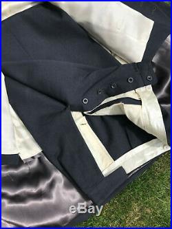 Vintage mens suit 1940s 50s de-mob style button fly size 36-38 3-piece grey 2nd