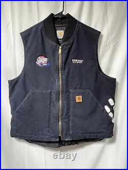 Vintage misfits battle vest On Vintage Carhartt work vest, handpainted Punk XL