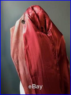 Vintage mulberry long red leather trench coat overcoat mac size 38
