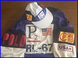 Vintage polo ralph lauren P2 hooded sweatshirt xl xxl snowbeach crest hat