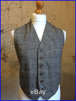 Vintage three 3 piece Prince of Wales 1930's bespoke suit size 42 44