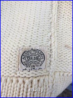 Vtg 1920's 30's SPALDING Shawl Collar Cross Country Cardigan Letterman Sweater S