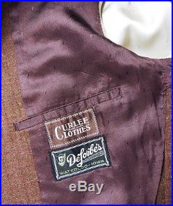 Vtg. 1930's US beltback suit fleck jacket/coat+waistcoat+trousers 1920-1940 30's
