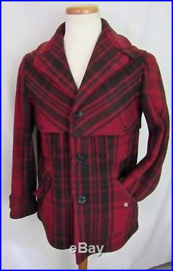 Vtg 1930s SOO WOOLEN MILLS Wool Mackinaw Coat 38 40 (M) Hunting WORK WEAR jacket