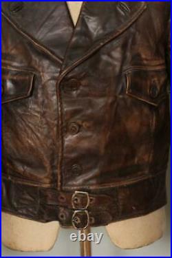 Vtg 1940s AVIATOR Sports Motorcycle Leather Jacket Small