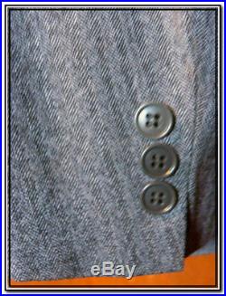 Vtg 1940s Gray & Blk HERRINGBONE SUIT Sz 36 Pants 32X30 Union Made USA 2-Button