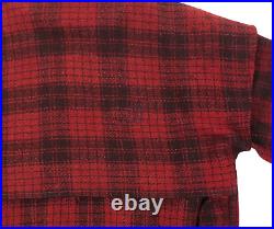 Vtg 1940s Quality Sportswear Men's 46 L Red Black Plaid Wool Hunting Coat Jacket