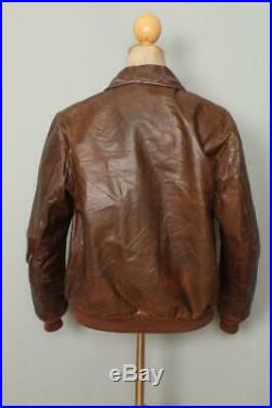 Vtg 1940s WWII A-2 USAAF Star Sports Horsehide Leather Flight Jacket M/L