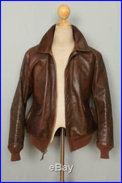 Vtg 1940s WWII A-2 USAAF Star Sports Horsehide Leather Flight Jacket M/L