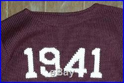 Vtg 1941 HARVARD WW II Era Collegiate Wool Varsity Sweater S/M