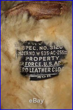 Vtg 1941 WWII B-7 USAAF Aero Leather Clothing Co Sheepskin Flying Jacket Coat