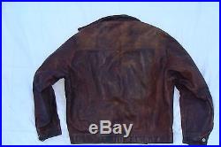 Vtg 1950's Horsehide Leather Motorcycle Welding Engineer Chore Work Jacket
