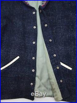 Vtg 1950s ATOMIC FLECK Pharaoh jacket L PENNEYS shawl collar Clicker wool coat