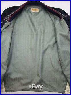Vtg 1950s ATOMIC FLECK Pharaoh jacket L PENNEYS shawl collar Clicker wool coat