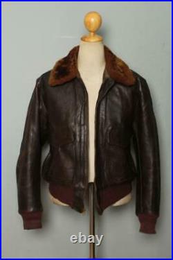 Vtg 1950s HORSEHIDE Leather Flight Motorcycle Jacket Large