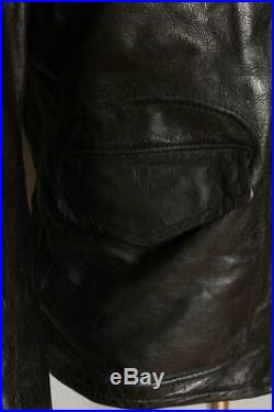 Vtg 1950s HORSEHIDE Leather Sports Motorcycle Fleece Lined Jacket Medium