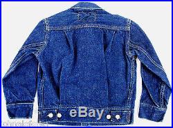 Vtg 1950s Levi's Type II Big E 507XX Denim Jacket Leather Patch Kid's Size 501