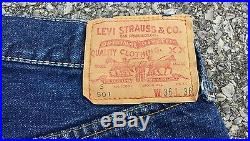 Vtg 1960's Levis 501 s Selvedge Denim Jeans Big E Levi Strauss 32.5 x 31.5