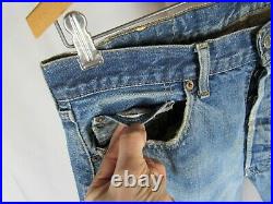 Vtg 1960s Levi 501 Big E Denim Jeans 34x32 Redline Selvedge Pocket Single Stitch