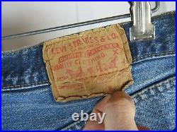 Vtg 1960s Levi 501 Big E Denim Jeans 34x32 Redline Selvedge Pocket Single Stitch