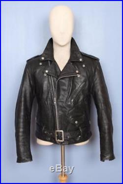 Vtg 1970s SCHOTT PERFECTO 618 STEERHIDE Leather Motorcycle Biker Jacket S/M