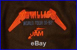 Vtg 1991 Rare Metallica Wherever I May Roam Tour Crew Jacket Letterman Leather L