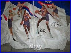 Vtg 1992 USA Olympics Basketball Bird Robinson Stockton Jacket Coat Size Large