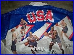 Vtg 1992 USA Olympics Basketball Bird Robinson Stockton Jacket Coat Size Large