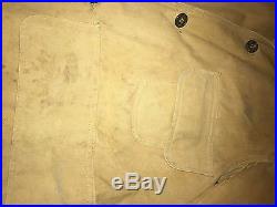 Vtg 20s Mens Redhead Button Hunting Tan Canvas Red Head Jacket