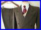Vtg 30s/40s DOUBLE-BREASTED Wool 2pc Suit 38 S jacket DROP LOOPS Art Deco WWII