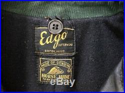 Vtg 30s/40s Edgo Genuine Horsehide Police Motorcycle Jacket Mens Fits 42 Large