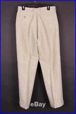 Vtg 30s Belted Back Wool 3 Piece Suit Great Gatsby Mens Size 40 Reg